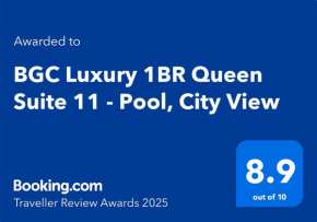 BGC Luxury Condo - Pool, Wi-Fi, City View - Suite 11